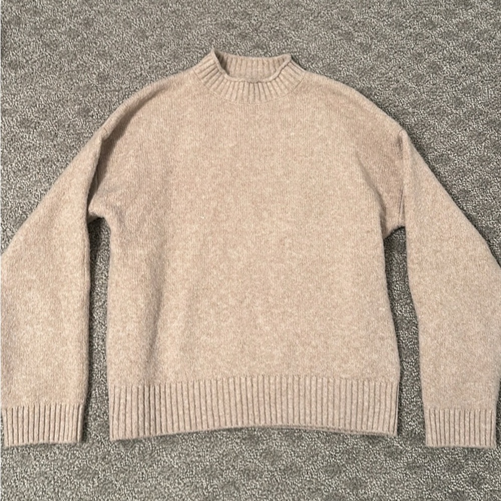 Cream Mock Neck Sweater